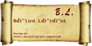 Bálint Lóránt névjegykártya