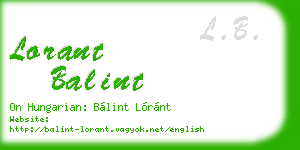 lorant balint business card